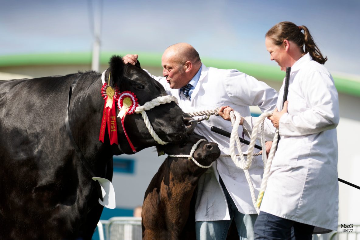 Dallas and Ruth Allen of the Stouphill Aberdeen-Angus herd at the Royal Highland Show